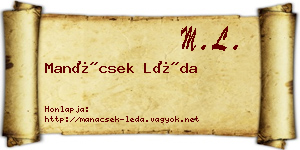 Manácsek Léda névjegykártya